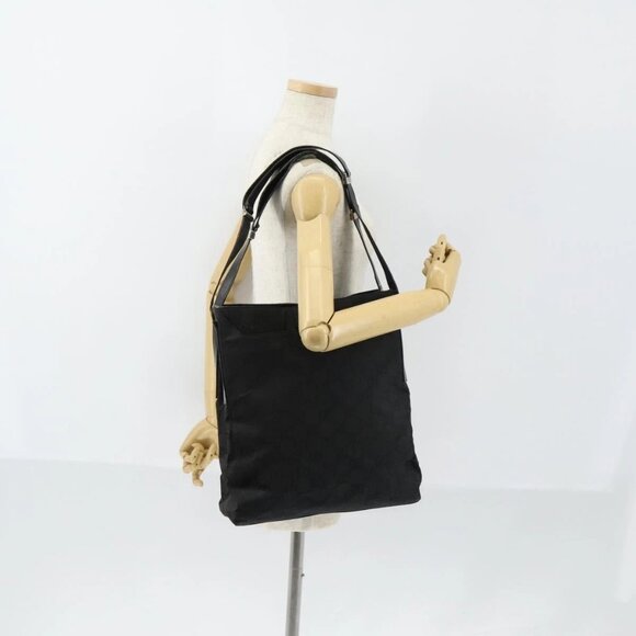 GUCCI GG Canvas Shoulder Bag Black